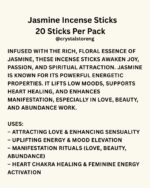 Jasmine Incense Sticks Attracting Love & Enhancing Sensuality 20 Sticks Per Pack - Image 2