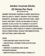 Amber Incense Sticks Grounding and Protection 20 Sticks Per Pack - Image 2