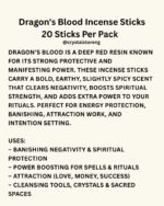 Dragon Blood Incense Sticks Banishing Negativity & Spiritual Protection 20 Sticks Per Pack - Image 2