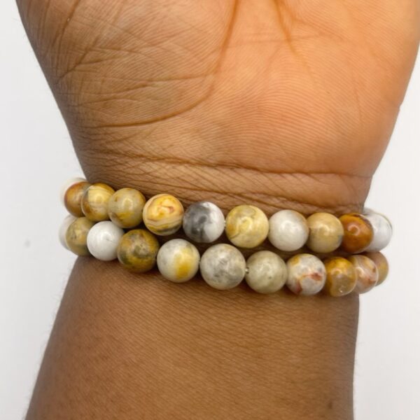 Mexican Lace Agate Crazy Lace Agate  Crystal Bracelet 1pc