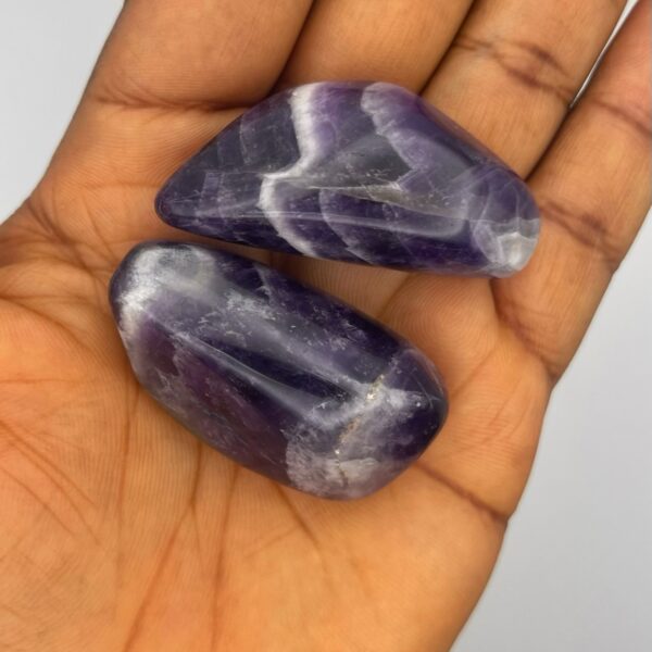Chevron Dream Amethyst Tumbled Stone 1pc