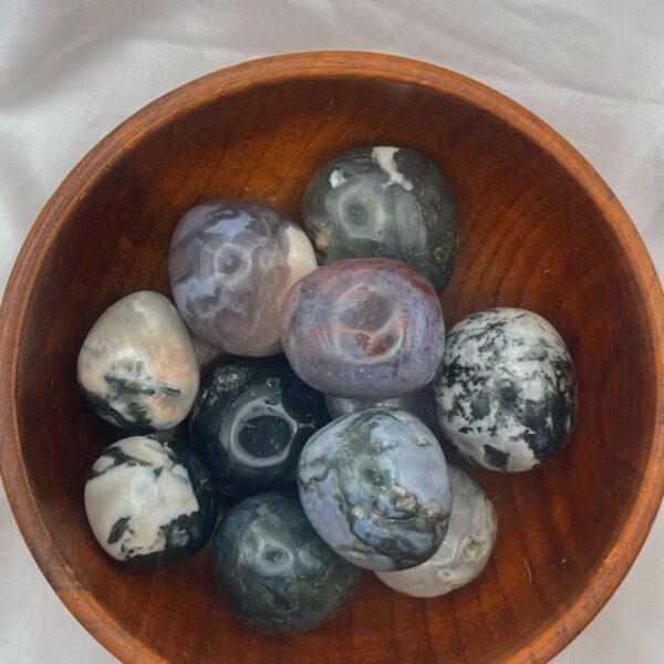 Moss Agate Tumbled Stone 1pc