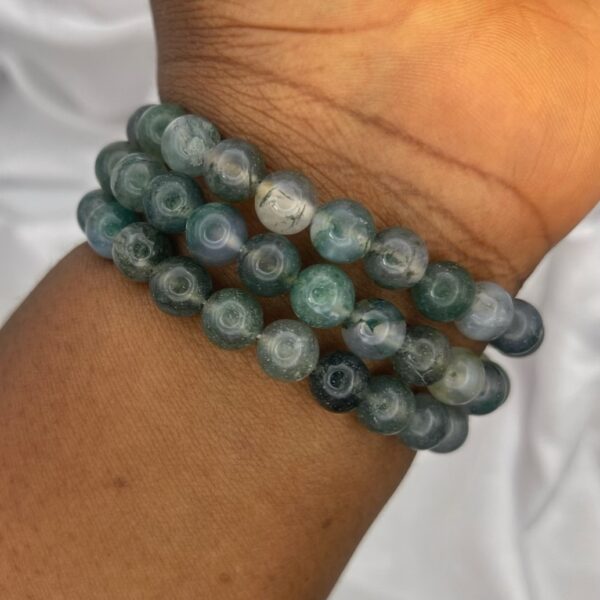 Moss Agate Crystal Bracelet 1pc