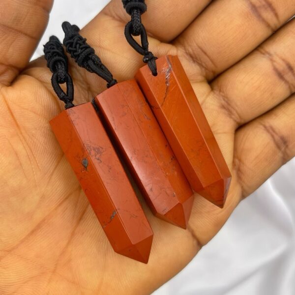 Red Jasper Point Necklace 1pc