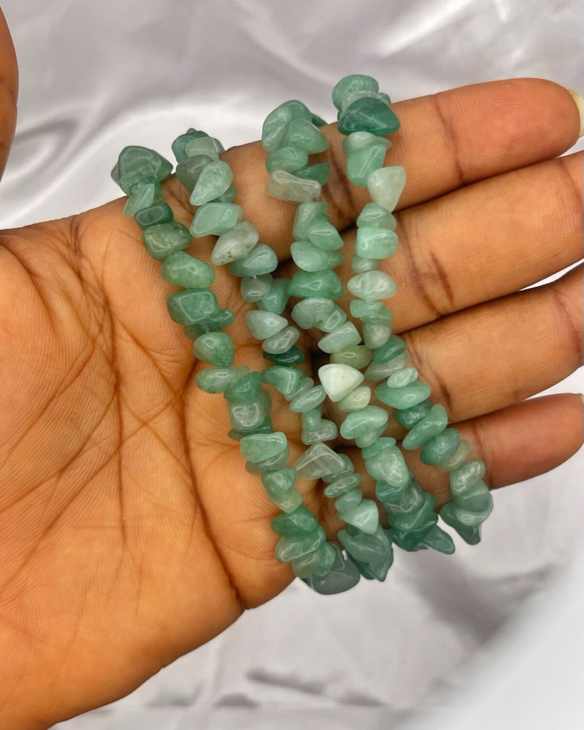 Green Aventurine Chip Bracelet / Anklet 1pc - Image 1