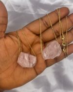 Rose Quartz Crystal Necklace 1pc - Image 3