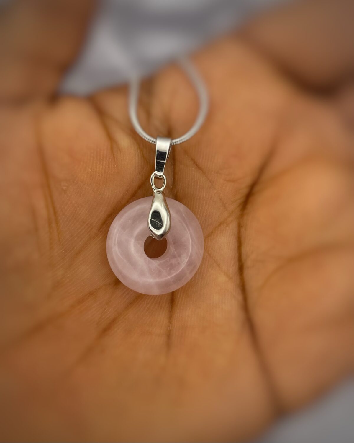 Rose Quartz Crystal Necklace 1pc - Image 2