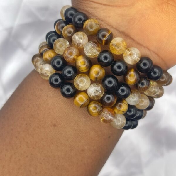 Success Mix Bracelet 1pc Citrine Tiger Eye Black Obsidian