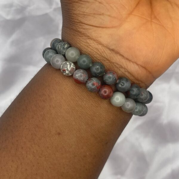 African Bloodstone Setonite Heliotrope Crystal Bracelet Heliotrope 1pc