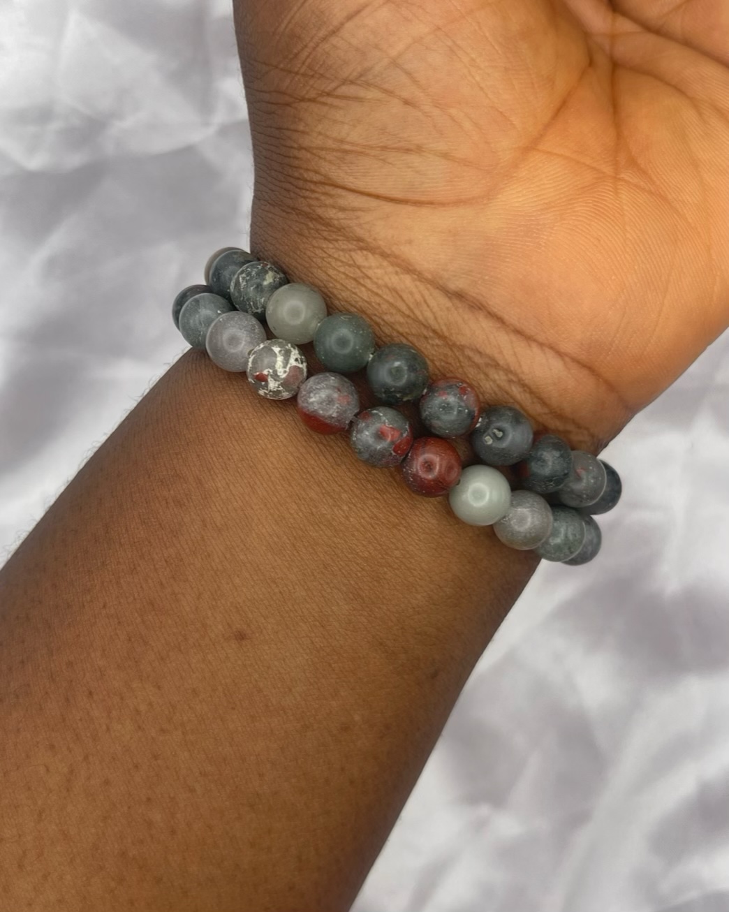 img_5973-compressed African Bloodstone Setonite Heliotrope Crystal Bracelet Heliotrope 1pc - Image 1