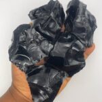 Chunky Raw Black Obsidian Stone 1pc