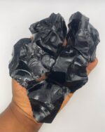 Chunky Raw Black Obsidian Stone 1pc