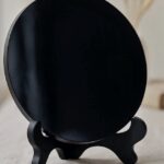 Authentic Black Obsidian Scrying Mirror with Stand - 10cm