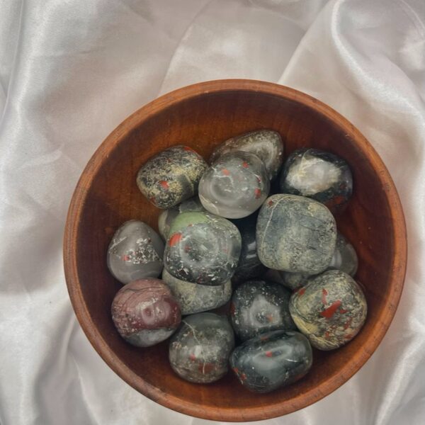African Bloodstone Tumbled Stone Setonite Heliotrope 1pc