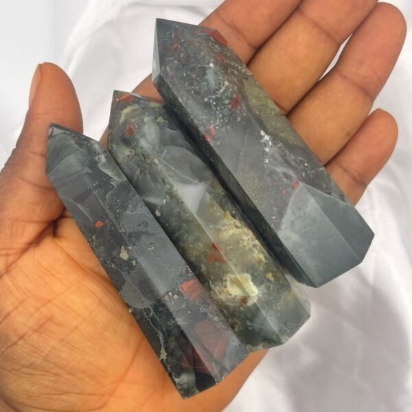 African Bloodstone Point Stone Setonite Heliotrope 1pc