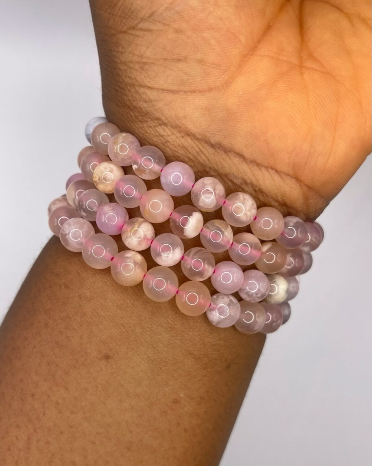 Cherry Blossom Flower Agate Crystal Bracelet 1pc - Image 1
