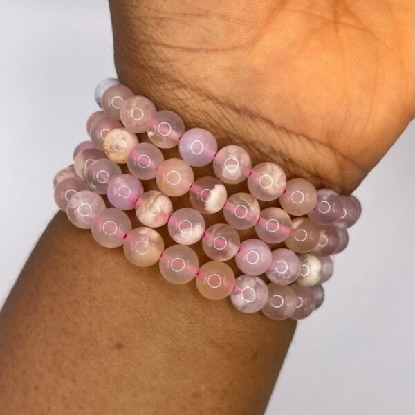 Cherry Blossom Flower Agate Crystal Bracelet 1pc