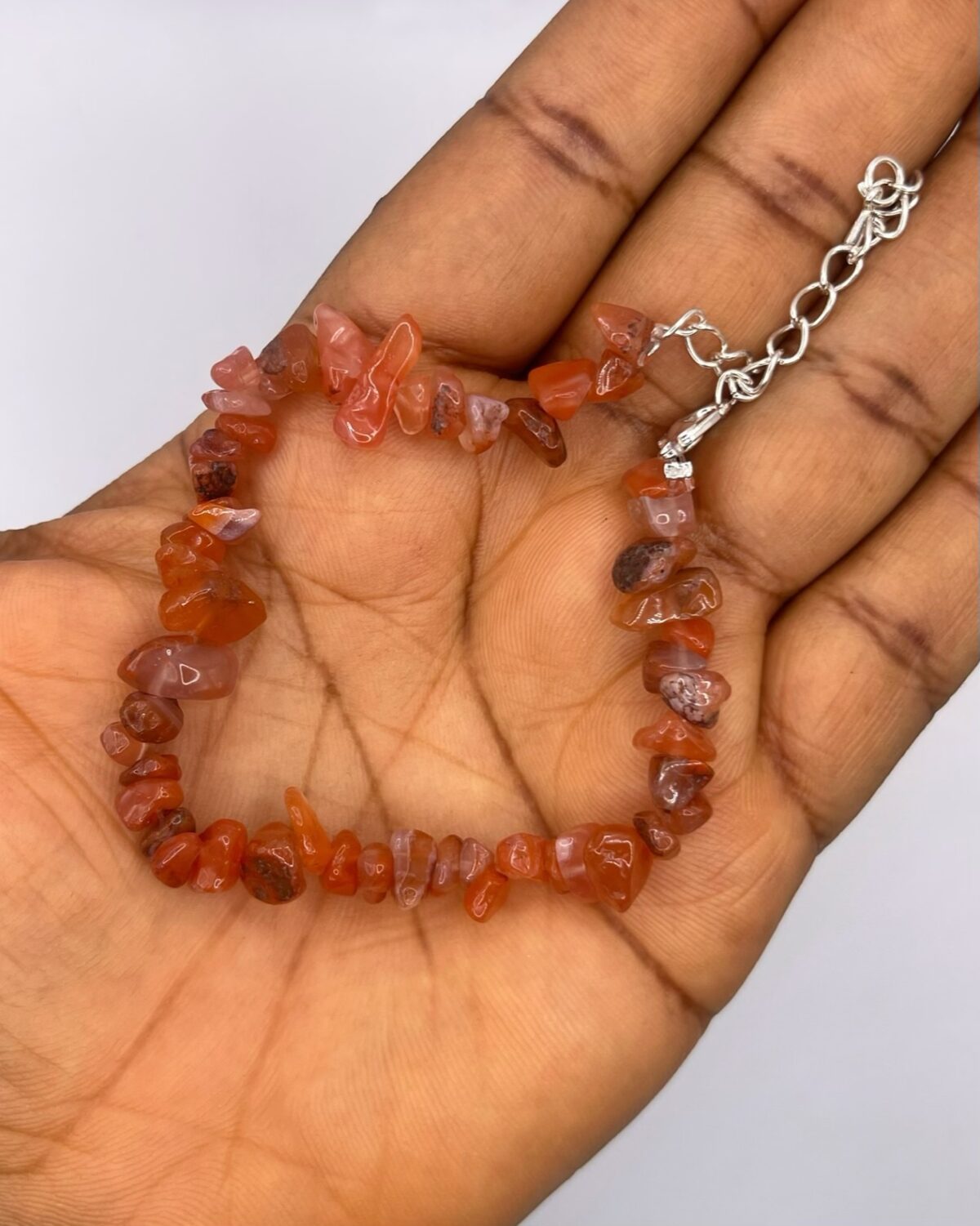 Carnelian Crystal Chip Bracelet 1pc - Image 1