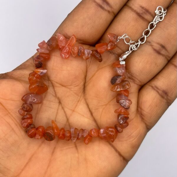 Carnelian Crystal Chip Bracelet 1pc