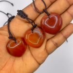 Carnelian Crystal Heart Necklace 1pc