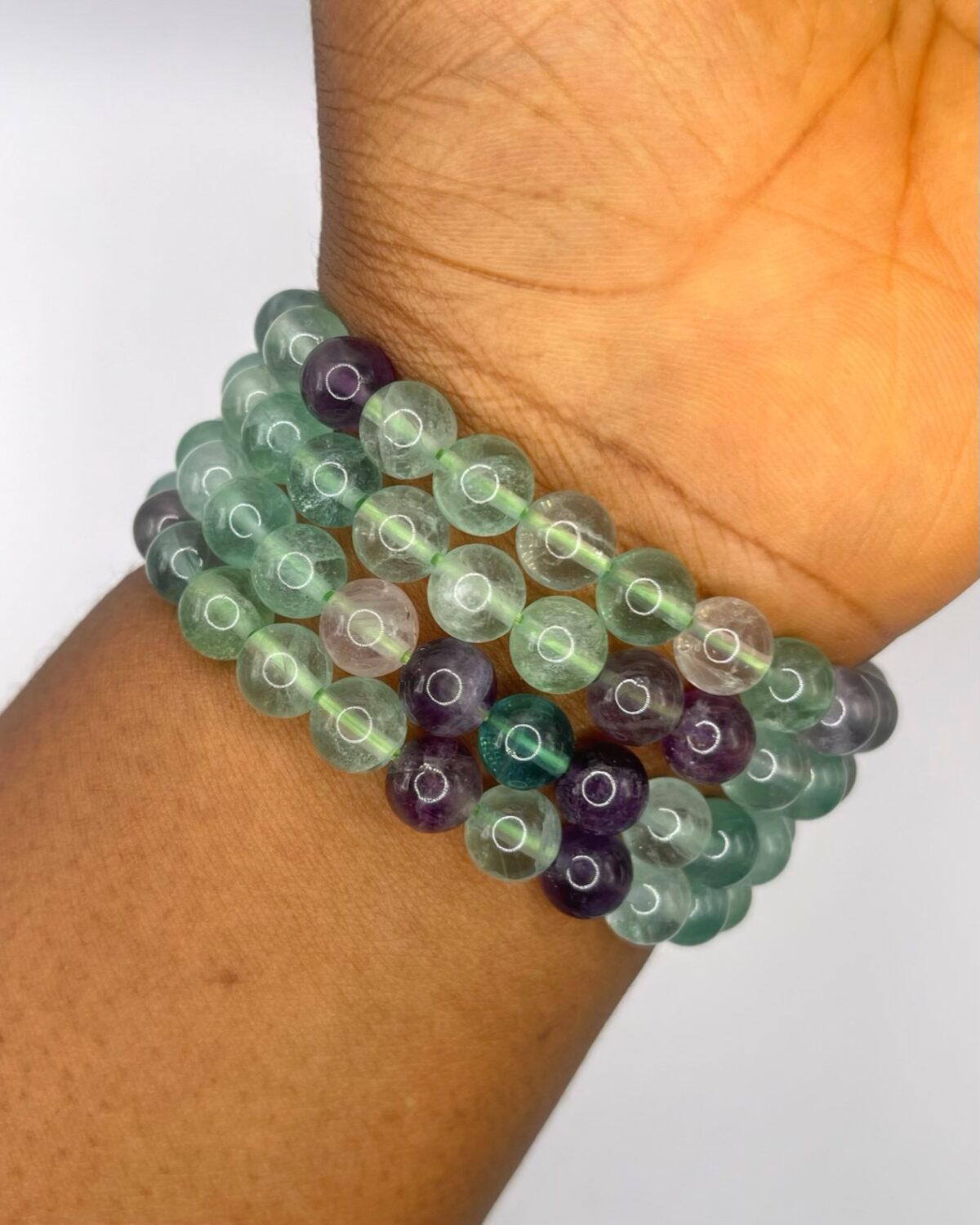 Multicolored Fluorite Crystal Bracelet 1pc - Image 1