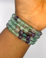 Multicolored Fluorite Crystal Bracelet 1pc - Image 2