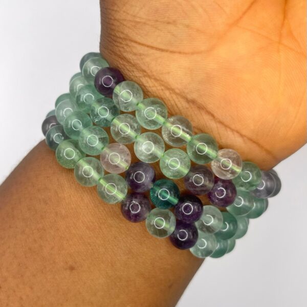 Multicolored Fluorite Crystal Bracelet 1pc