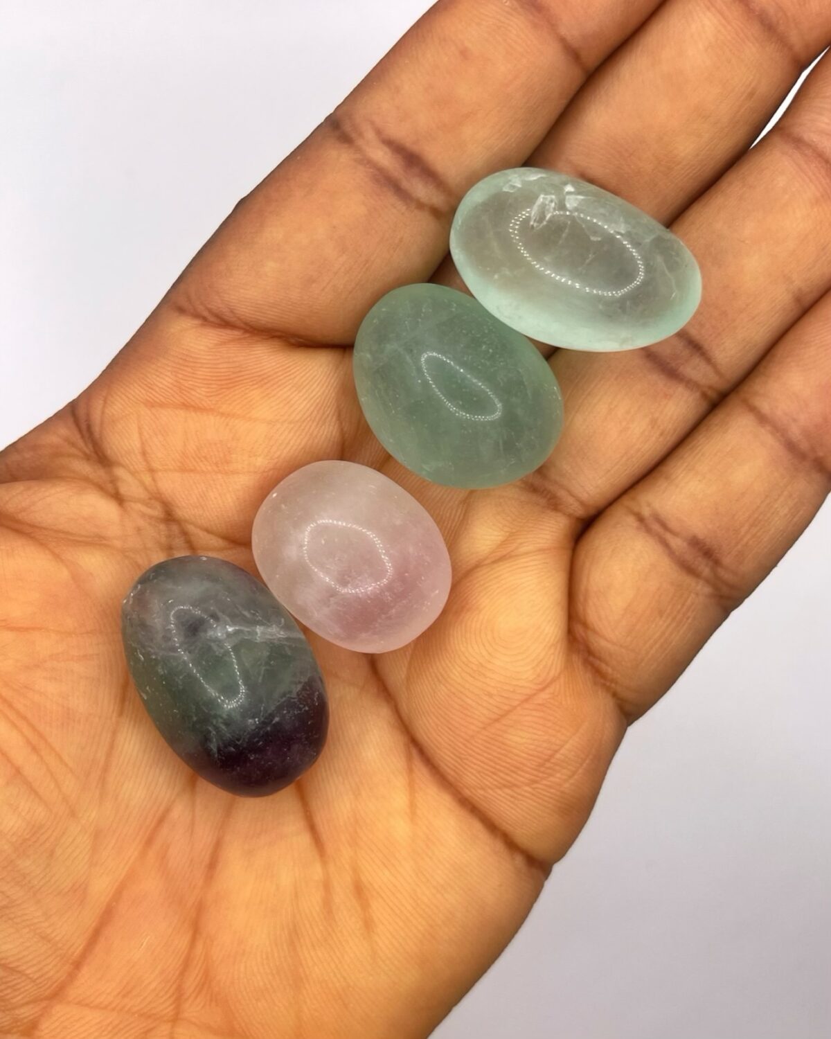 Multicolour Rainbow Fluorite Tumble Stone 1pc - Image 2