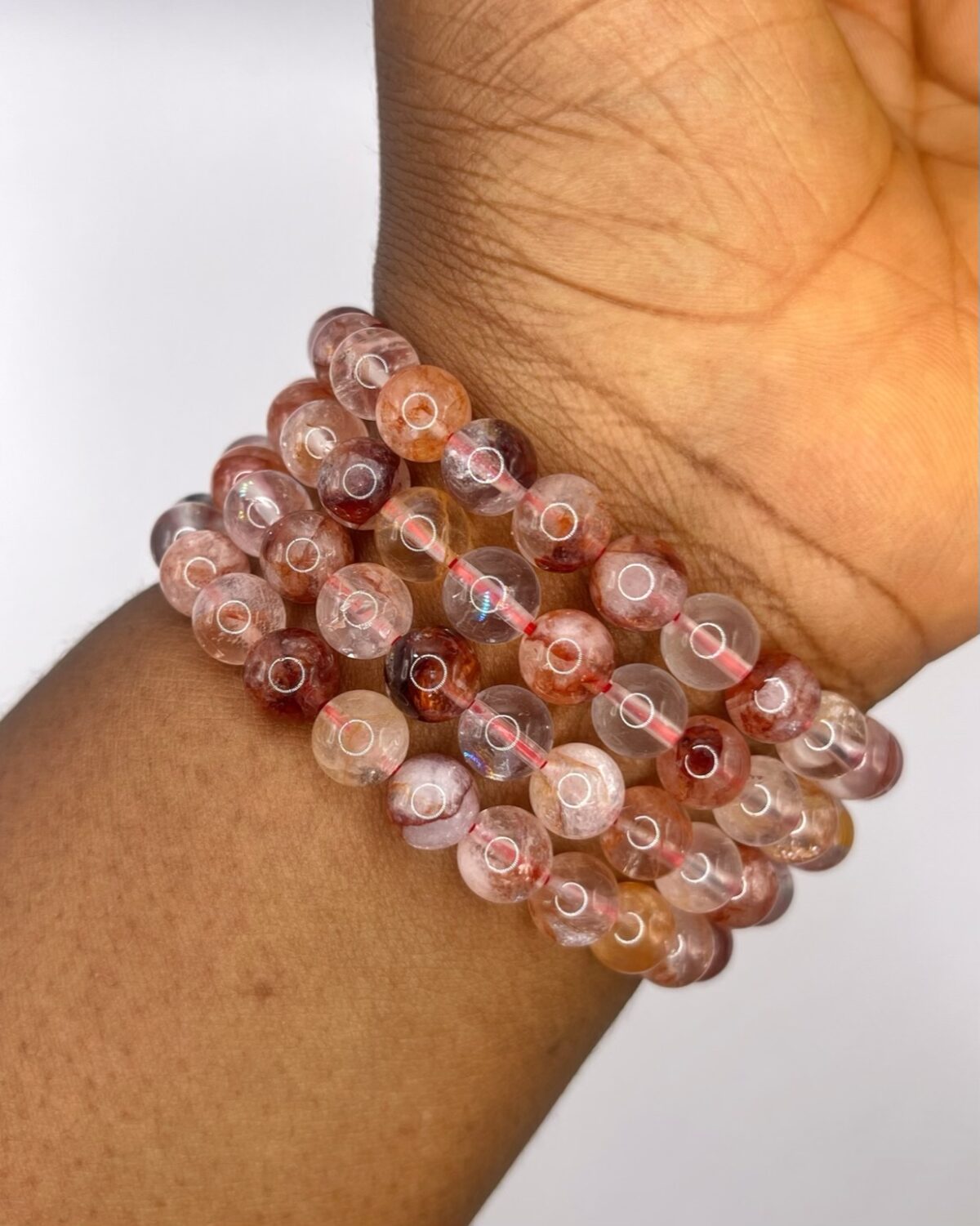 Red Fire Hematoid Quartz Crystal Bracelet 1pc - Image 1