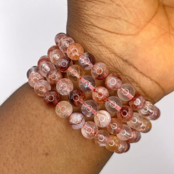Red Fire Hematoid Quartz Crystal Bracelet 1pc