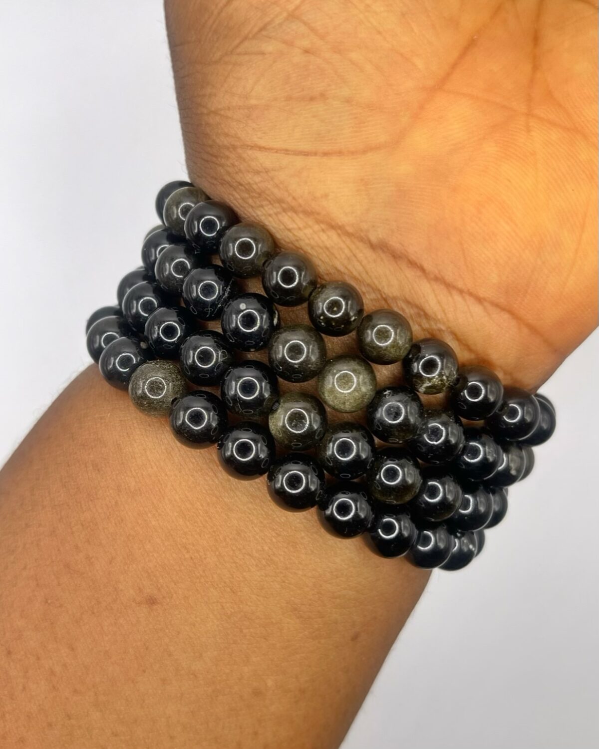 Golden Sheen Obsidian Bracelet  1pc - Image 1