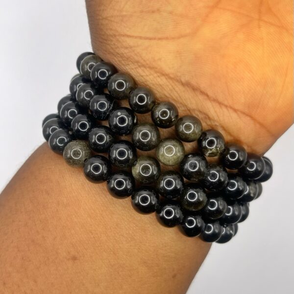 Golden Sheen Obsidian Bracelet  1pc