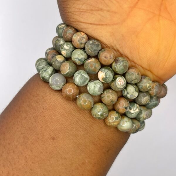 Rhyolite Rainforest Jasper Crystal Bracelet 1pc