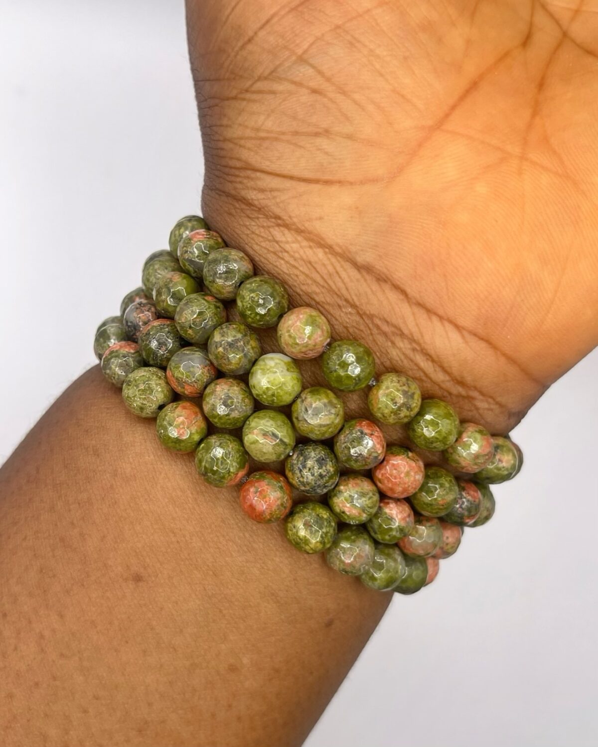 Unakite Faceted Bracelet 1pc - Image 1