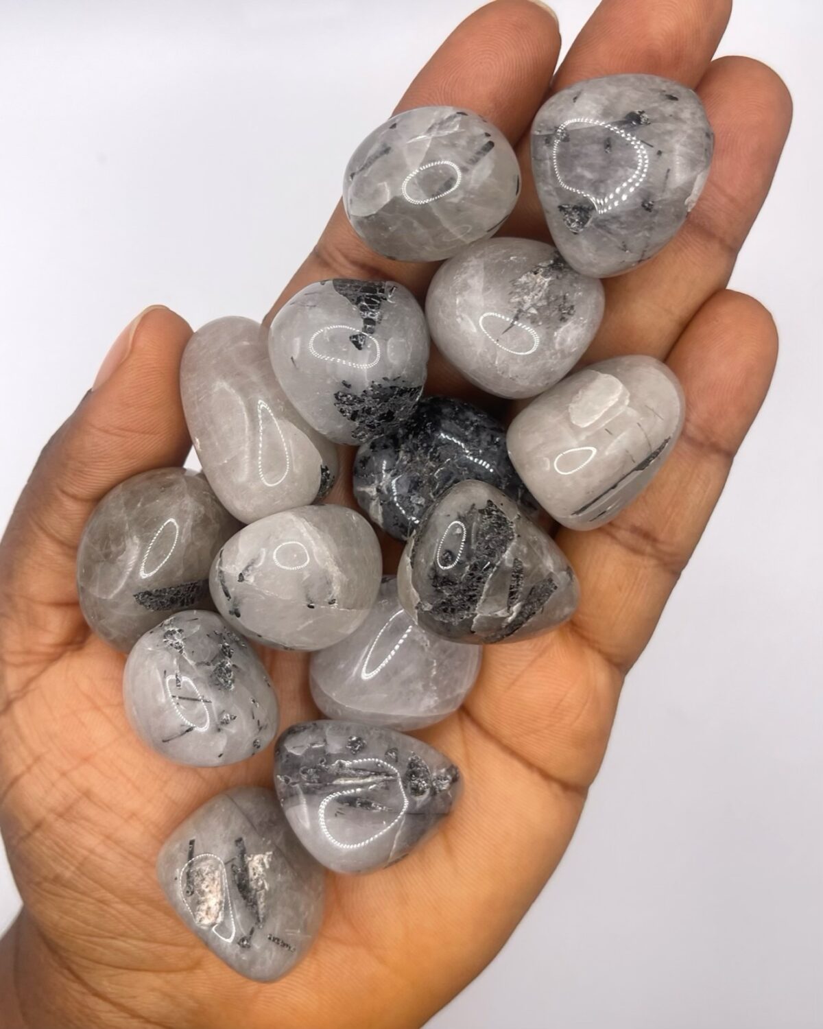 Tourmaline Quartz Tumbled Stone 1pc - Image 1