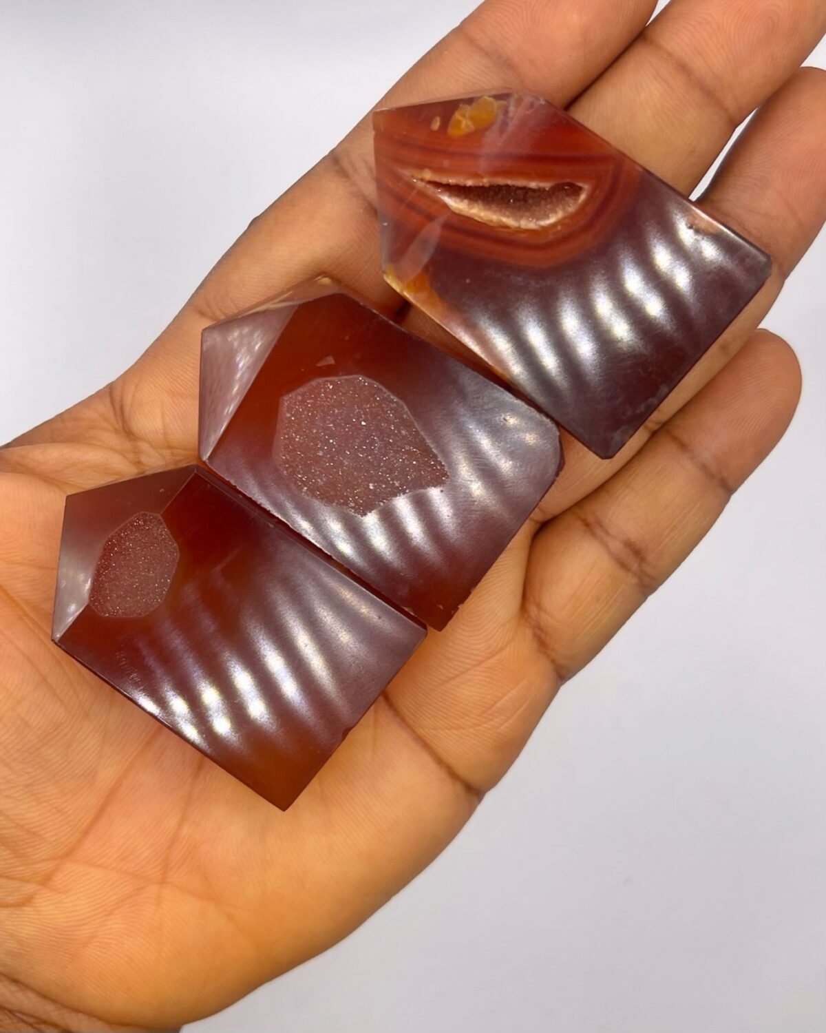 Red Agate Druzy Polished Point 1pc - Image 1