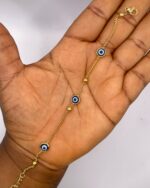 Stainless Steel Turkish Blue Eye Evil Eye Bracelet 22cm Long - Image 2