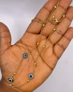 Stainless Steel Turkish Blue Eye Evil Eye Necklace / Anklet 26cm
