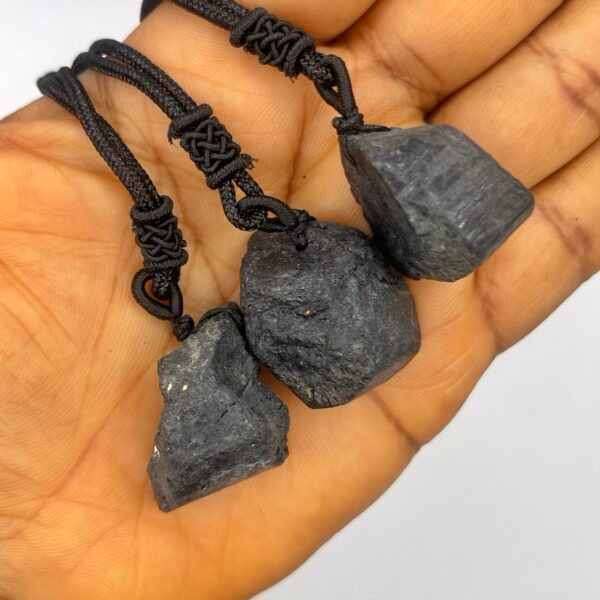 Black Tourmaline Crystal Necklace 1pc