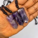 Chevron / Dream Amethyst Crystal Necklace 1pc