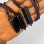 Black Obsidian Crystal Necklace 1pc