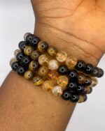 Success Mix Bracelet 1pc Citrine Tiger Eye Black Obsidian - Image 2