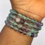 Multicolored Fluorite Crystal Bracelet 1pc