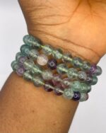 Multicolored Fluorite Crystal Bracelet 1pc