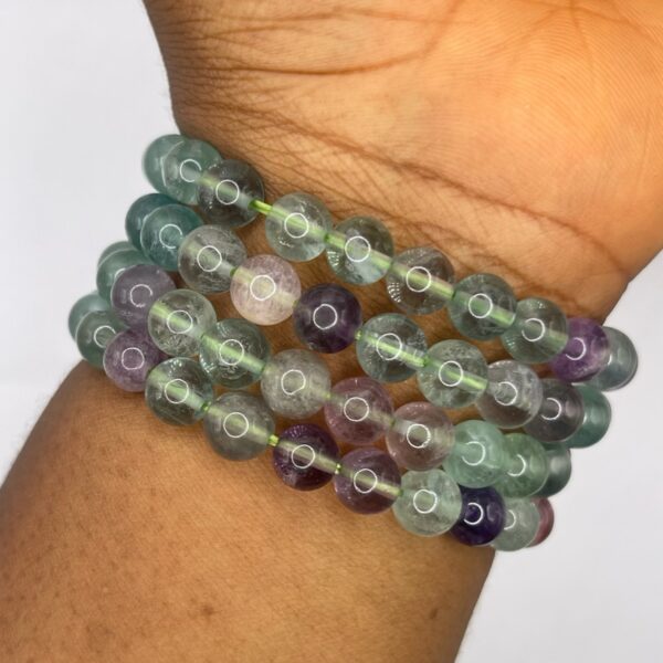 Multicolored Fluorite Crystal Bracelet 1pc
