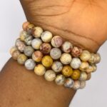 Mexican Lace Agate Crazy Lace Agate  Crystal Bracelet 1pc
