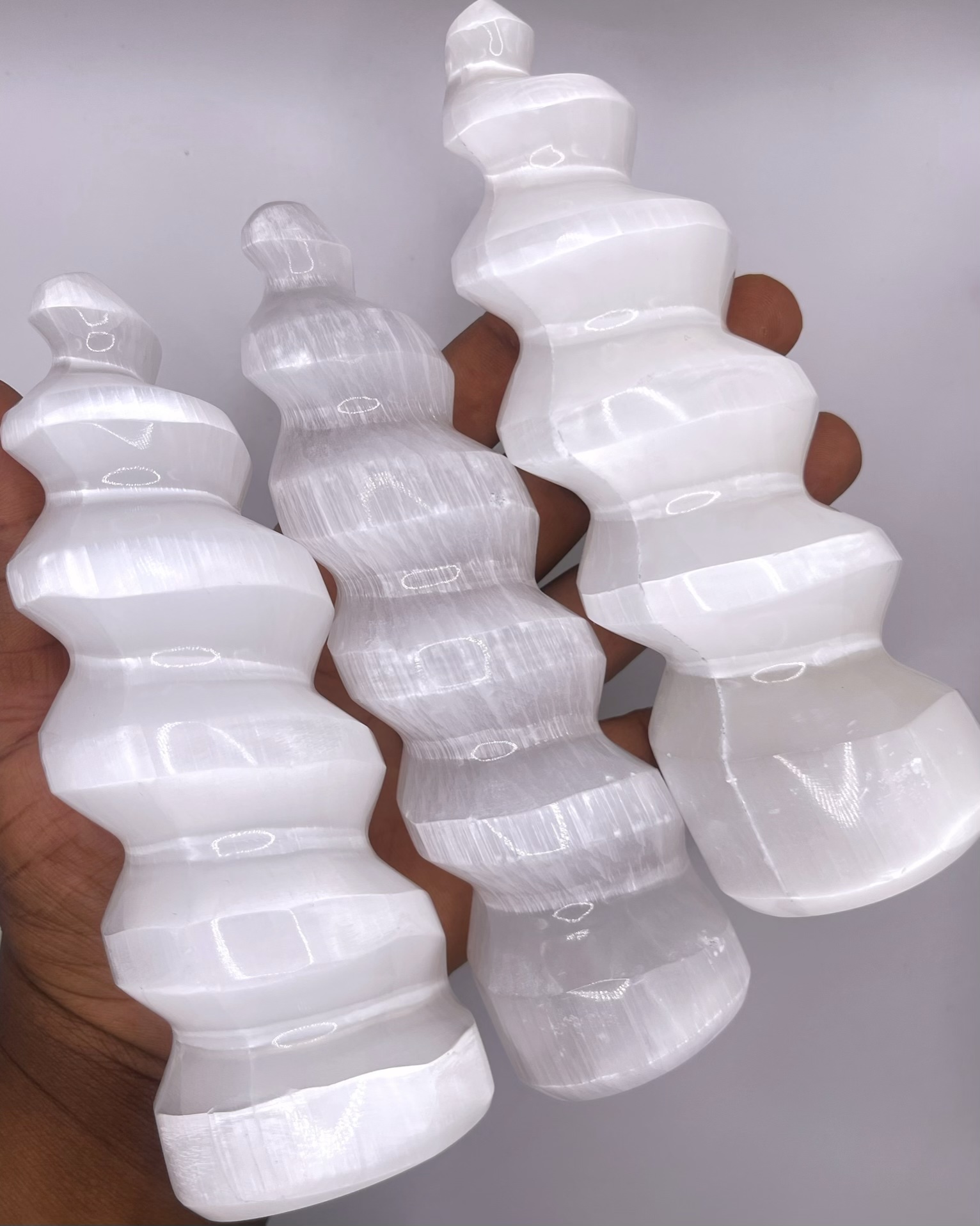 img_7481-compressed Selenite Spiral Tower 1pc - Image 1