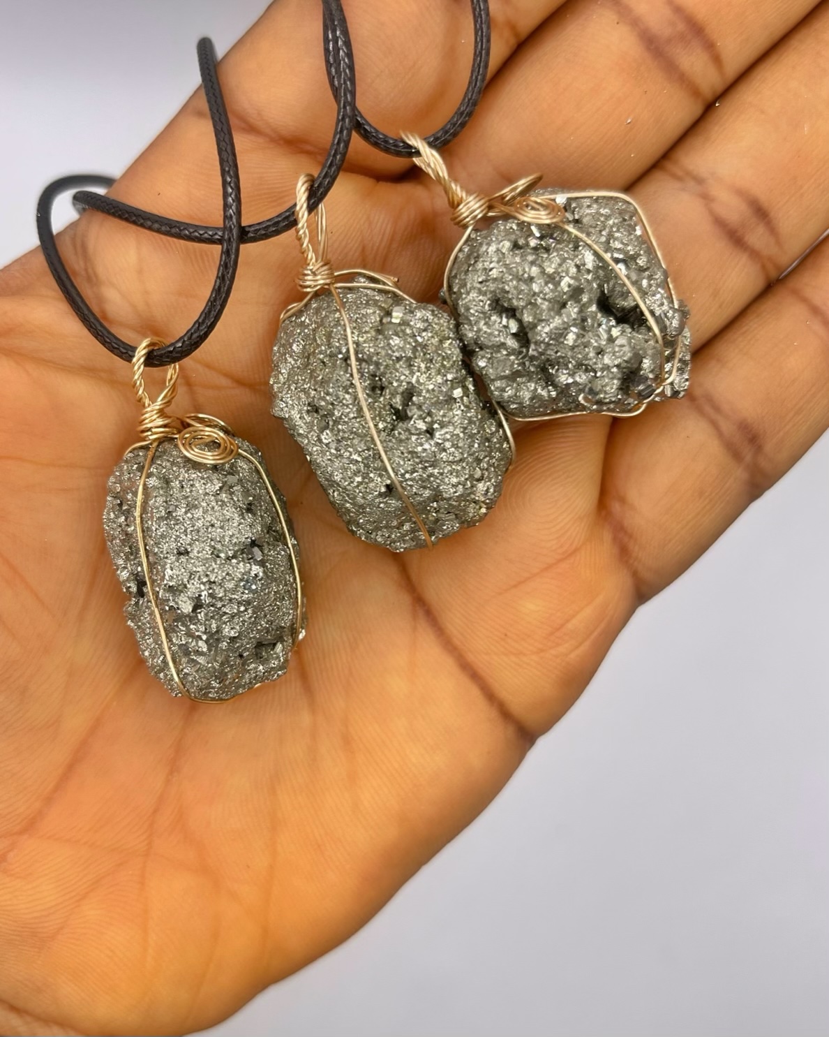 img_7548-compressed Pyrite Cluster Necklace 1pc - Image 1