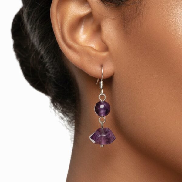 Amethyst Drop Earrings 1pc