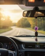Amethyst & Black Tourmaline Crystal Wall/Car Hanging - Image 2